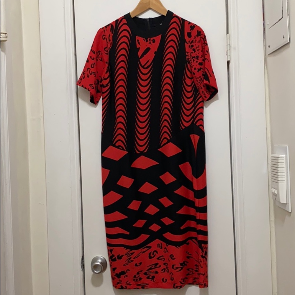 ASOS red & black graphic dress. Size 6, like new